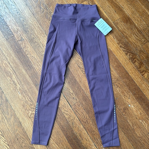 Mauve High Waisted Exercise Leggings Pockets! - Picture 2 of 7